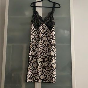 Black and White floral Zara midi dress